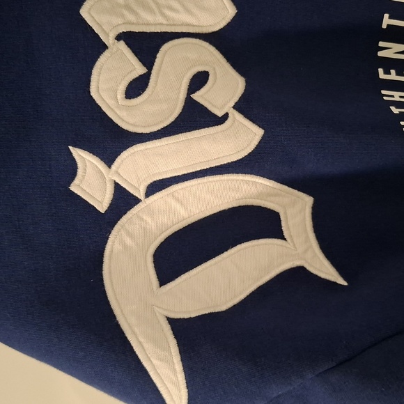 Disney Women's Oversized Blue Zip Hoodie with White Embroidered Logo (Size XS) - Picture 9 of 13